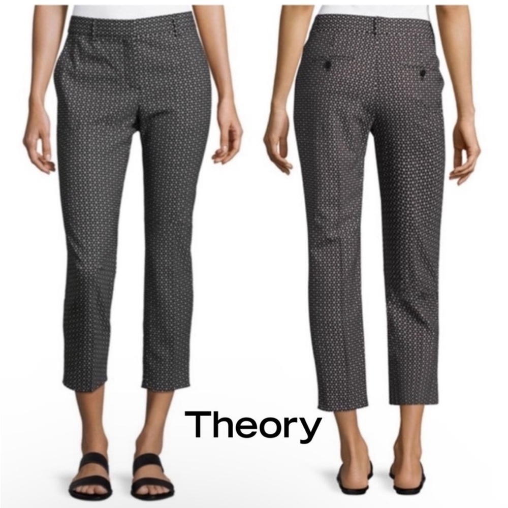 Theory Treeca 2 Tile Geo Printed Wool Crop Pants Size 0
